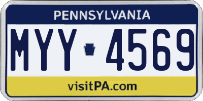 PA license plate MYY4569