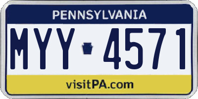 PA license plate MYY4571
