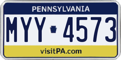 PA license plate MYY4573