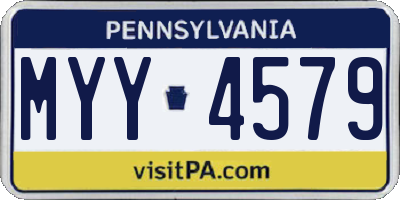 PA license plate MYY4579