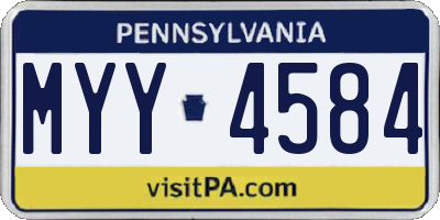 PA license plate MYY4584