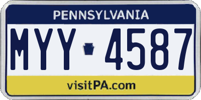 PA license plate MYY4587