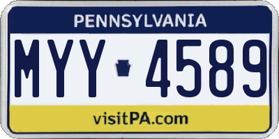 PA license plate MYY4589
