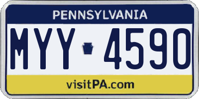 PA license plate MYY4590