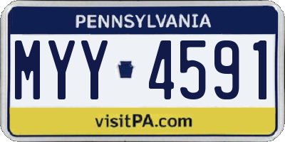 PA license plate MYY4591