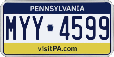 PA license plate MYY4599