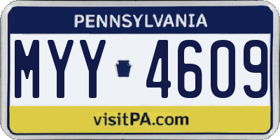 PA license plate MYY4609
