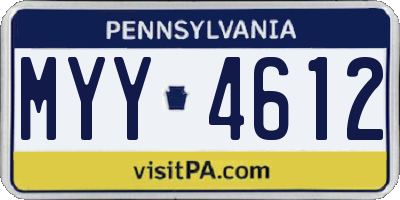 PA license plate MYY4612