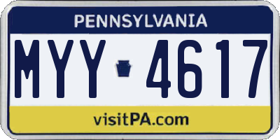 PA license plate MYY4617