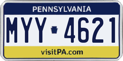 PA license plate MYY4621