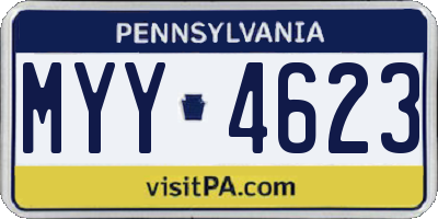 PA license plate MYY4623