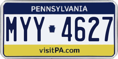 PA license plate MYY4627