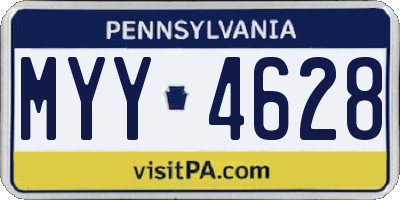 PA license plate MYY4628