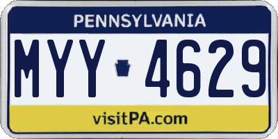 PA license plate MYY4629