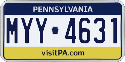 PA license plate MYY4631