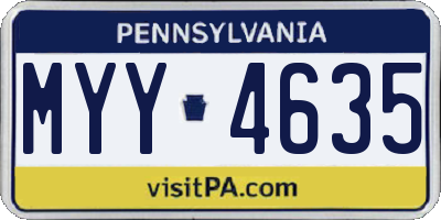 PA license plate MYY4635