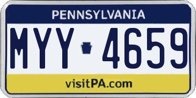 PA license plate MYY4659