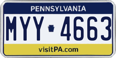 PA license plate MYY4663
