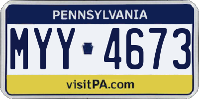 PA license plate MYY4673
