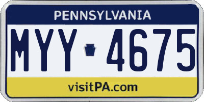 PA license plate MYY4675