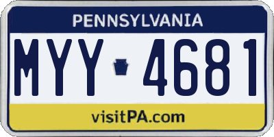 PA license plate MYY4681