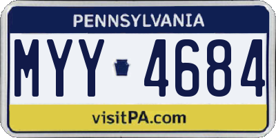 PA license plate MYY4684