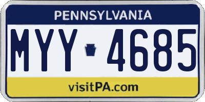 PA license plate MYY4685