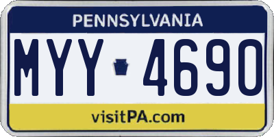 PA license plate MYY4690