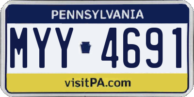 PA license plate MYY4691