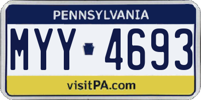 PA license plate MYY4693