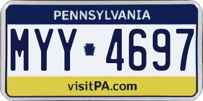PA license plate MYY4697