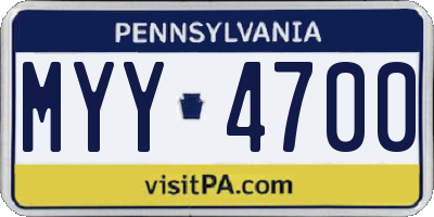 PA license plate MYY4700