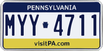 PA license plate MYY4711