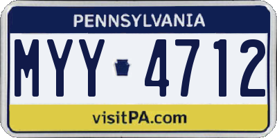 PA license plate MYY4712