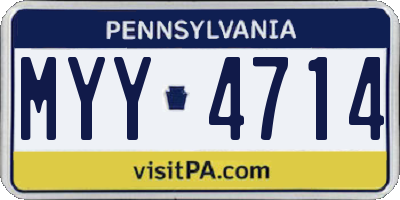 PA license plate MYY4714