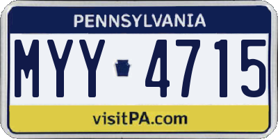 PA license plate MYY4715