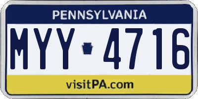 PA license plate MYY4716
