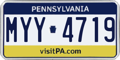 PA license plate MYY4719