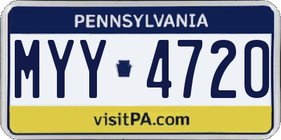 PA license plate MYY4720