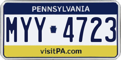 PA license plate MYY4723