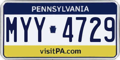 PA license plate MYY4729