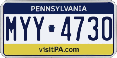 PA license plate MYY4730