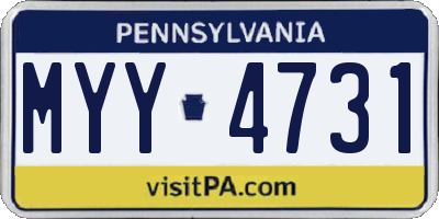 PA license plate MYY4731