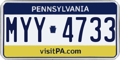 PA license plate MYY4733
