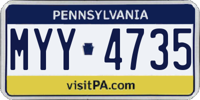 PA license plate MYY4735