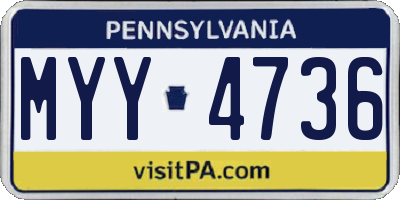 PA license plate MYY4736