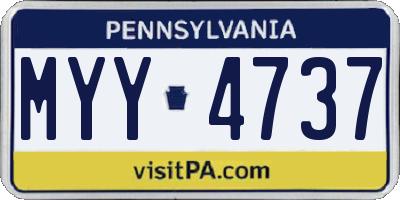 PA license plate MYY4737
