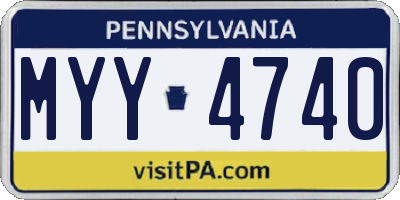 PA license plate MYY4740