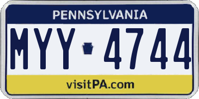 PA license plate MYY4744