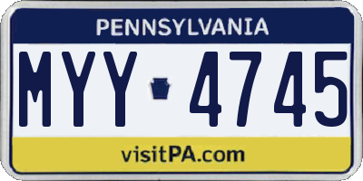 PA license plate MYY4745